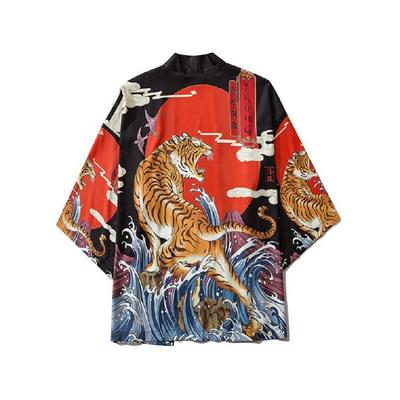 AiO JAPAN Хаори с дизайном заката и тигра, Взрослый, Унисекс, Японский стиль, Юката, Событие, Фестиваль, Крутой, Милый, Костюм для летнего фестиваля