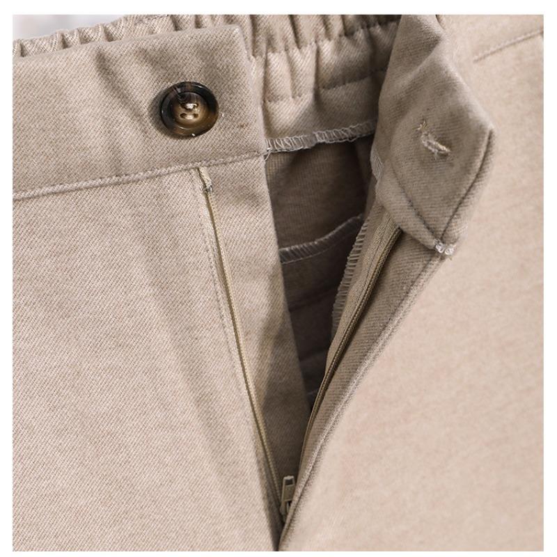 Утолщенные твидовые брюки для женщин, осенне-зимние прямые брюки больших размеров, повседневные брюки