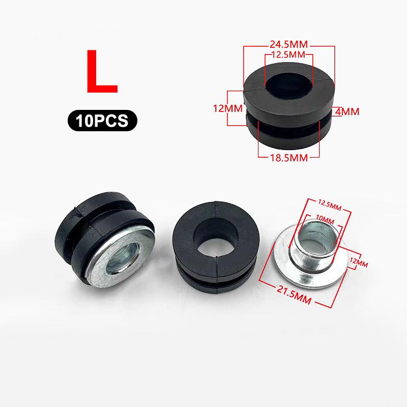 5 Sets Motorcycle Rubber Grommets Bolt Kit Anti Shock Pressure Relief Cushion Accessories for Engine Assembly Repair