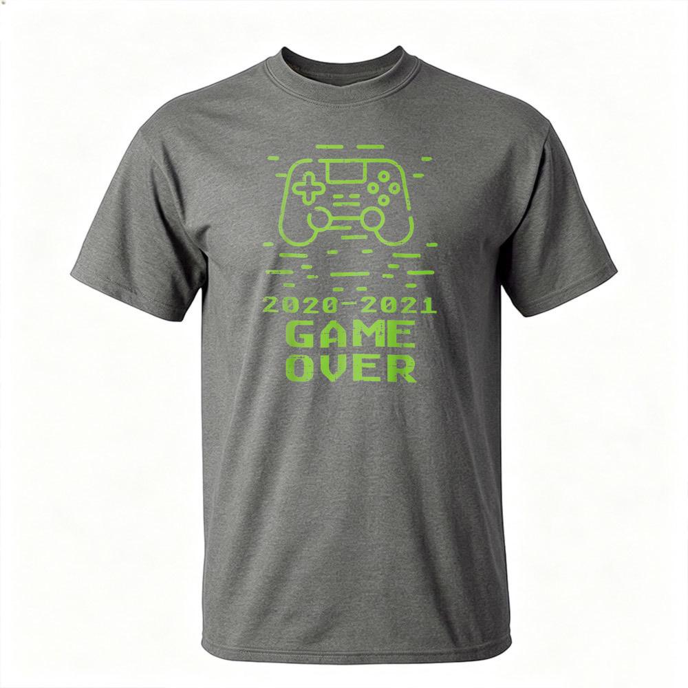 Vintage Game Controller Graphic T Shirt 20202021 Game Over Print Tee Retro Gaming Loose Fit Cotton Unisex Short Sleeve Tops