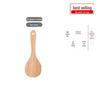 Kemu Solid Wood Unpainted Spatula & Rice Spoon Set - Non-Stick, Long Handle Soup Spoon