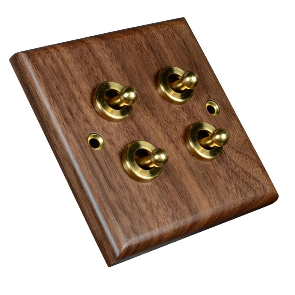 Обновление образа жизни Элегантный рокерный выключатель света из дерева черного ореха