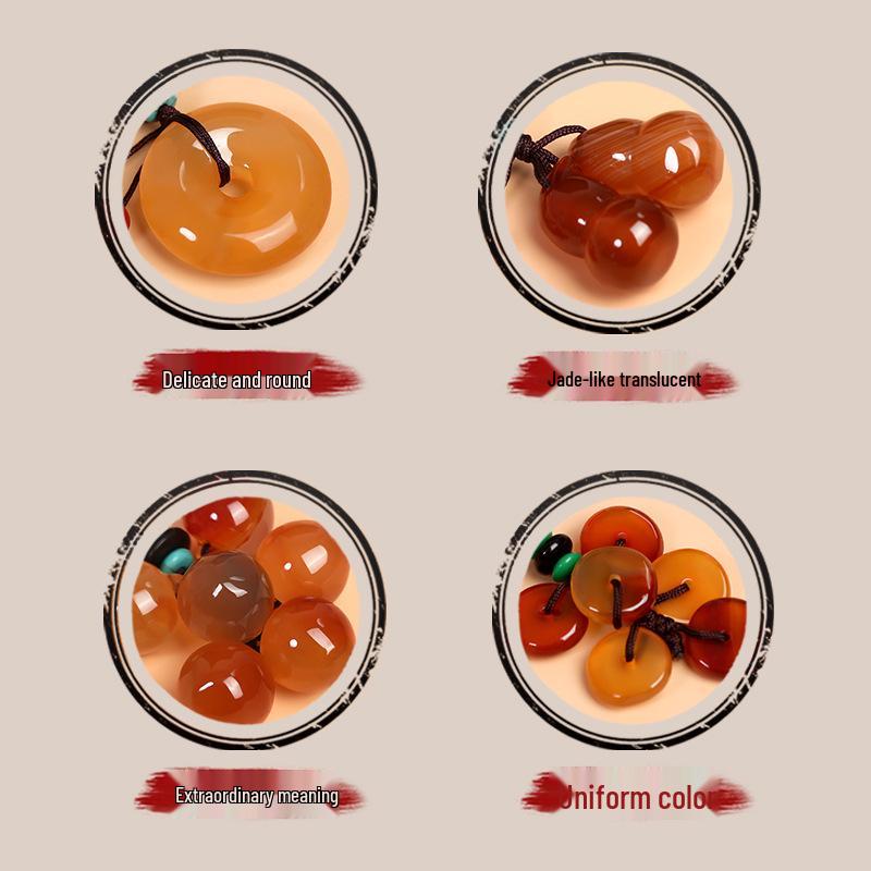 Халцедон Пиксю Брелок для богатства и Агат Подвеска «Пряжка мира»