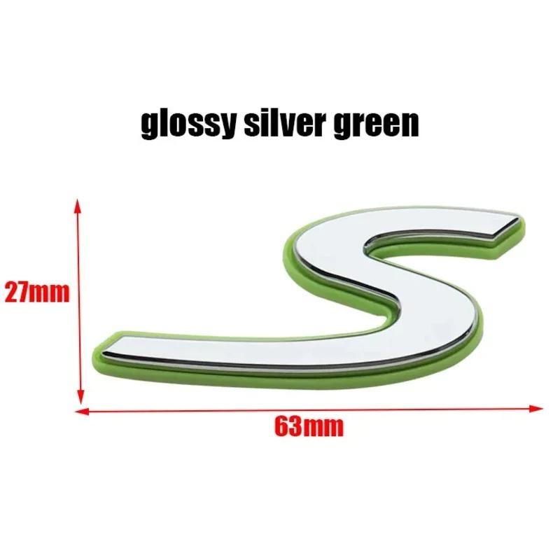 1pcs 3D ehybrid S 4 turbo green ABS Car rear English logo sticker Rear Bumper tail door trunk Emblem styling Accessories