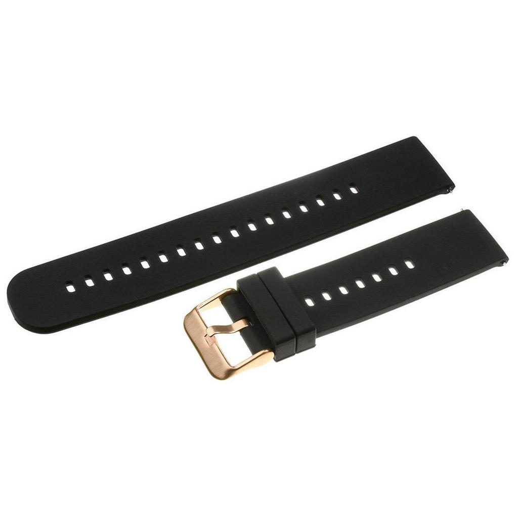 Pasek Gumowy Do Zegarka U27 - Czarny/Rosegold - 18Mm