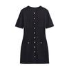 Kaslead New Arrival Women's Clothing Fashion Style Fashion Solid Color Buttons Knitting Short Sleeve Dress 3471011