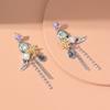 Новое поступление, женские винтажные висячие серьги с цветочным цирконом, индивидуальные темпераментные серьги с кисточками, модные изысканные аксессуары