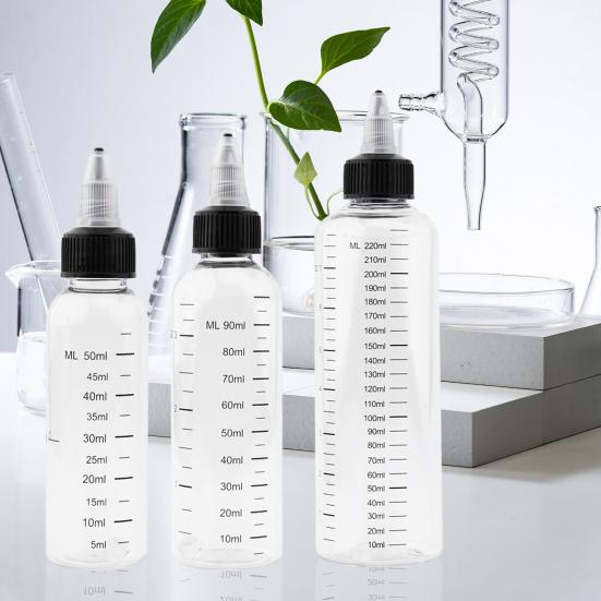 Градуированные бутылки для выдавливания с колпачками-дозаторами Прозрачный пластиковый диспенсер для соуса, масла, краски, клея Герметичные многоразовые бутылки для приправ для кухни, рукоделия, лаборатории