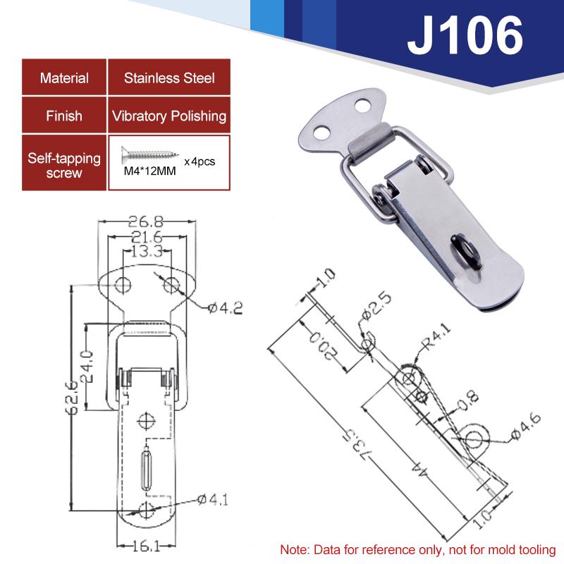 304 Toggle Latches Spring Loaded Clamp Clip Case Box Latch Catch Toggle Tension Lock Lever Clasp Closures Crate Lock Snap 6