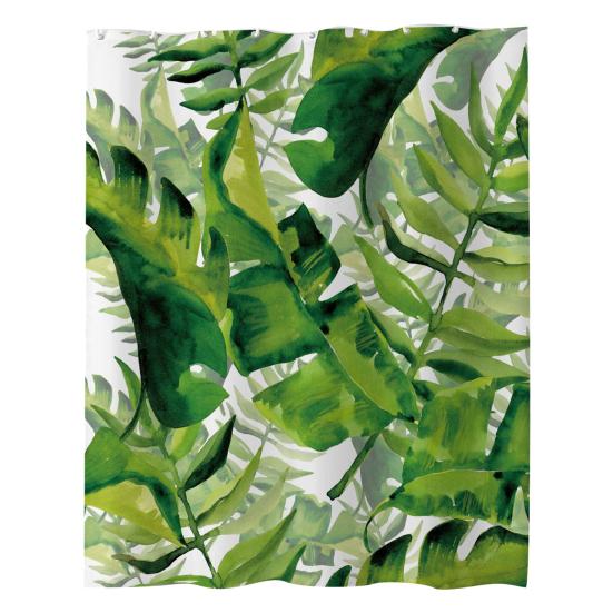 Водонепроницаемая занавеска для душа с крючками, изысканный узор, быстросохнущие растения, принт, занавеска для душа, украшение, принадлежности для ванной комнаты