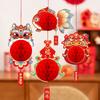 Китайский Праздник Весны Сотовая Гирлянда CNY 2026 Подвеска на Дерево Новогодние Принадлежности Складные Красные Бумажные Фонарики