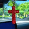 Модная подвеска-крест, украшение салона автомобиля, изысканные аксессуары для зеркала заднего вида автомобиля с бриллиантовой инкрустацией, подарок