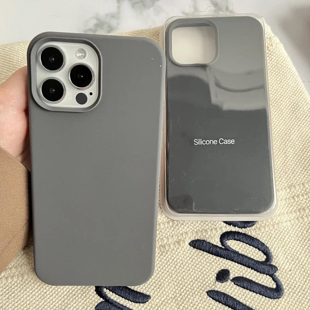 Multi-color Apple Original 16 Pro Max Phone Case, Soft Silicone for Apple 16 15 14 13 12 Full Wrap Shockproof, Anti-slip Phone Case