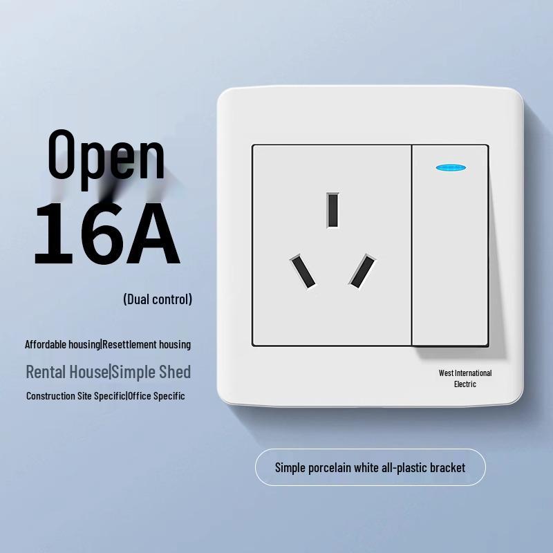 International Electric 1-Gang 4-Way Wall Switch Panel with Triple Button for Bedside Lamp