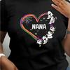 1 шт. Хэллоуинская футболка с графическим принтом Nana, женская повседневная футболка с круглым вырезом и короткими рукавами, трикотажная ткань средней эластичности, модная для всех сезонов