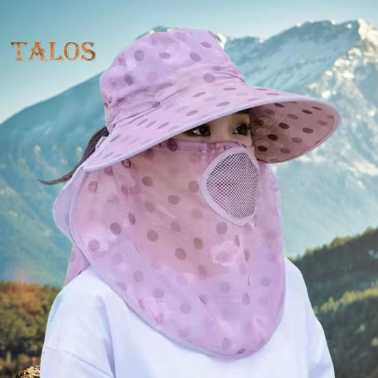 Летняя шляпа от солнца с широкими полями, точечным принтом, дышащими отверстиями, защитой шеи, для путешествий на открытом воздухе, для велоспорта