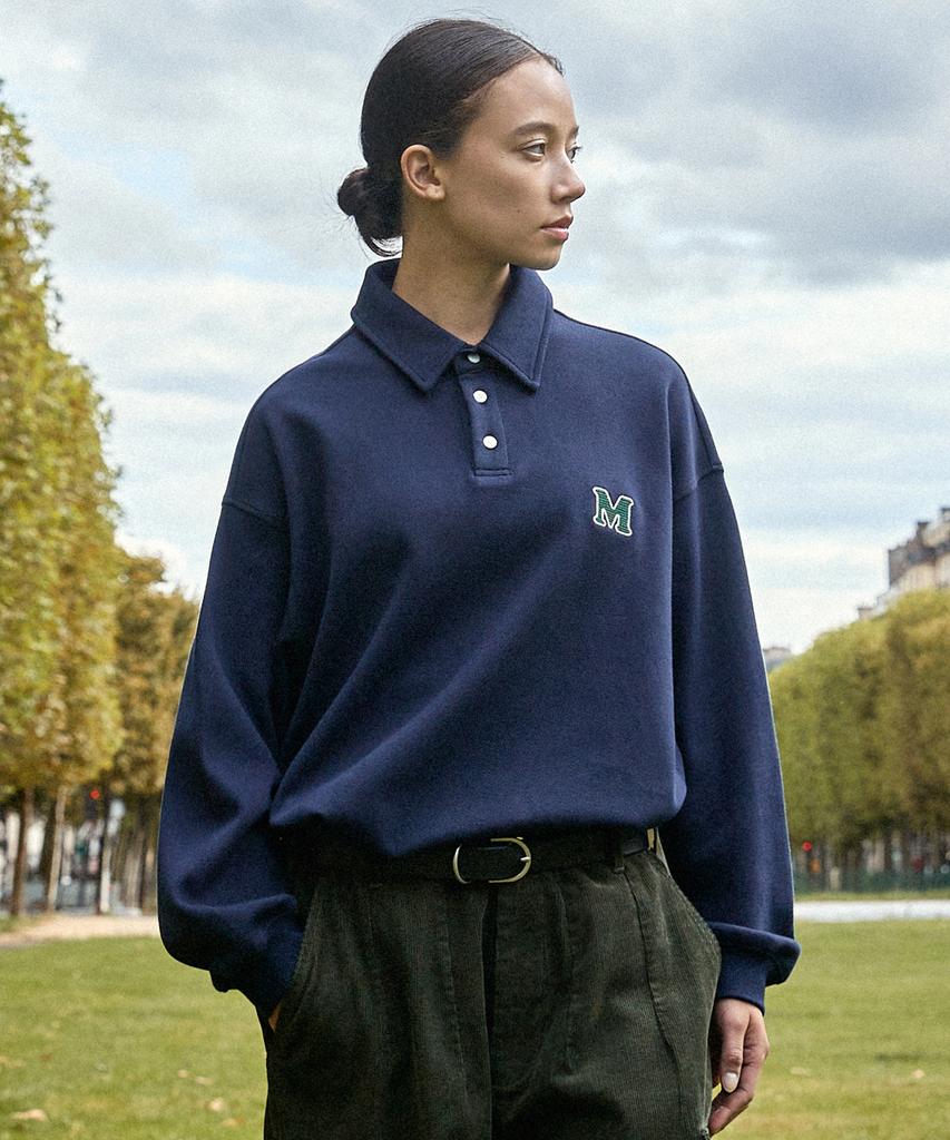 MINIMALPROJECT M Logo Oversized Collared T-Shirt Mkt100 [Navy]
