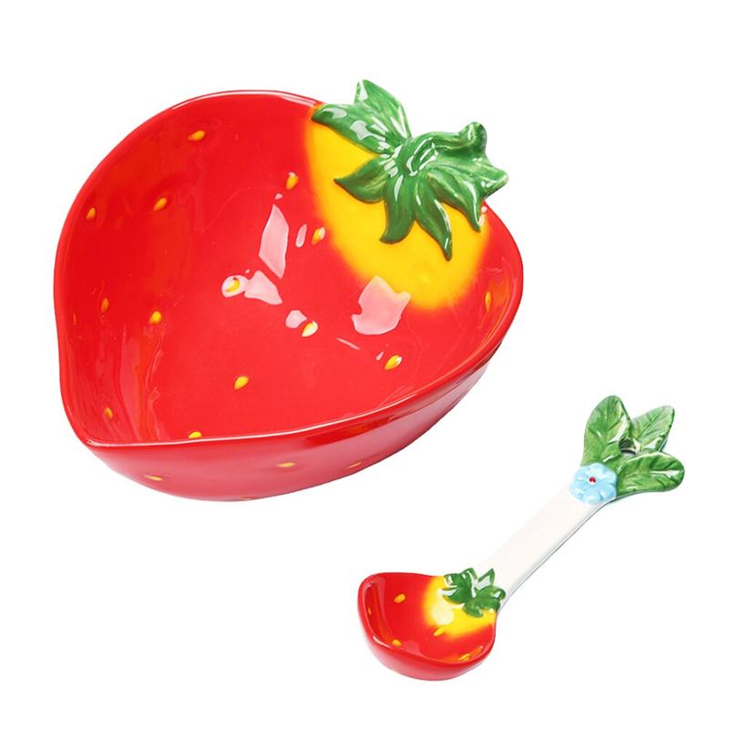 1 set of ceramic ceramic dessert bowls with cartoons and bowls for spoon and spoon | bowls