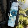 1PC Blue Flower Bird Branch Art Print 750ml Color Plastic Sports Water Bottle Leakproof Flip Straw Lid Suitable for Sports Office Home Use