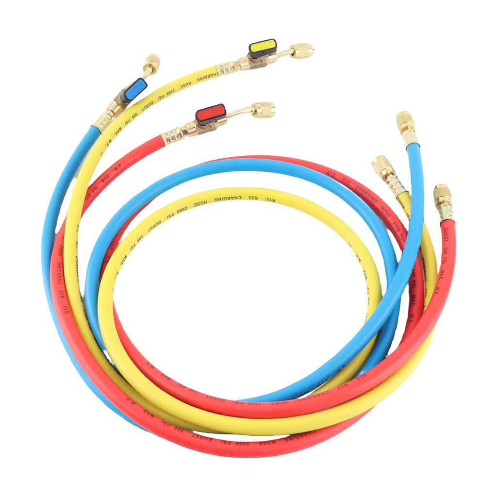 Refrigerant Charging Hose Apply to R12 R22 R502 Refrigerant Air Conditioning Manifold Gauge 1 4   Thread Hose Set (Pack