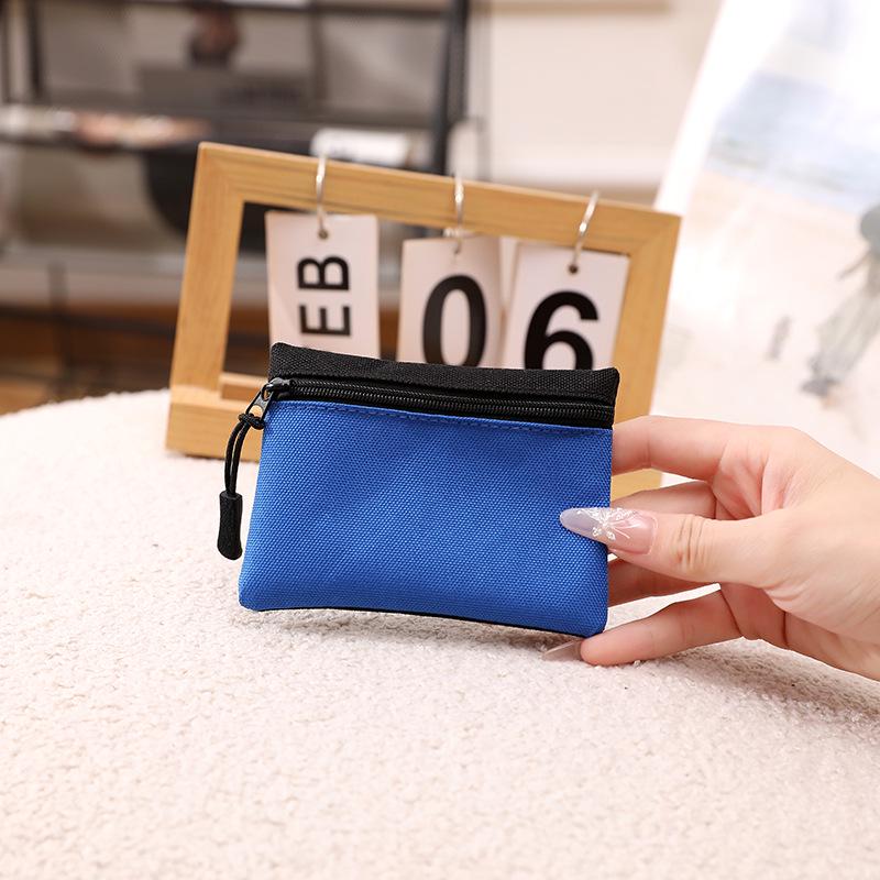 Мини-кошелек Oxford для монет и карточек унисекс контрастного цвета на молнии