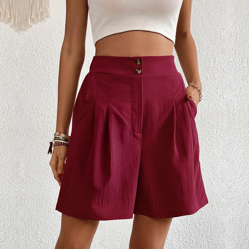Summer Women's Shorts Loose Pants Casual Women's High Waist Wide Leg Shorts