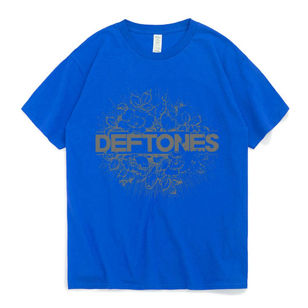 Punk Metal Rock Band Deftones Floral Burst Image T-shirt Men Street Vintage Casual Cotton T Shirt Gothic Harajuku Tee Shirt Male