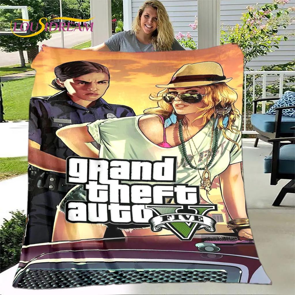 Мягкое плюшевое одеяло Grand Theft Auto GTA Game Gamer, фланелевое одеяло для гостиной, спальни, кровати, дивана, чехол для пикника