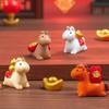 1/4Pcs DIY Car Decoration Office Desktop Decor Ornaments 2026 Horse Year Miniature Ornaments Zodiac Cartoon Lucky Pony