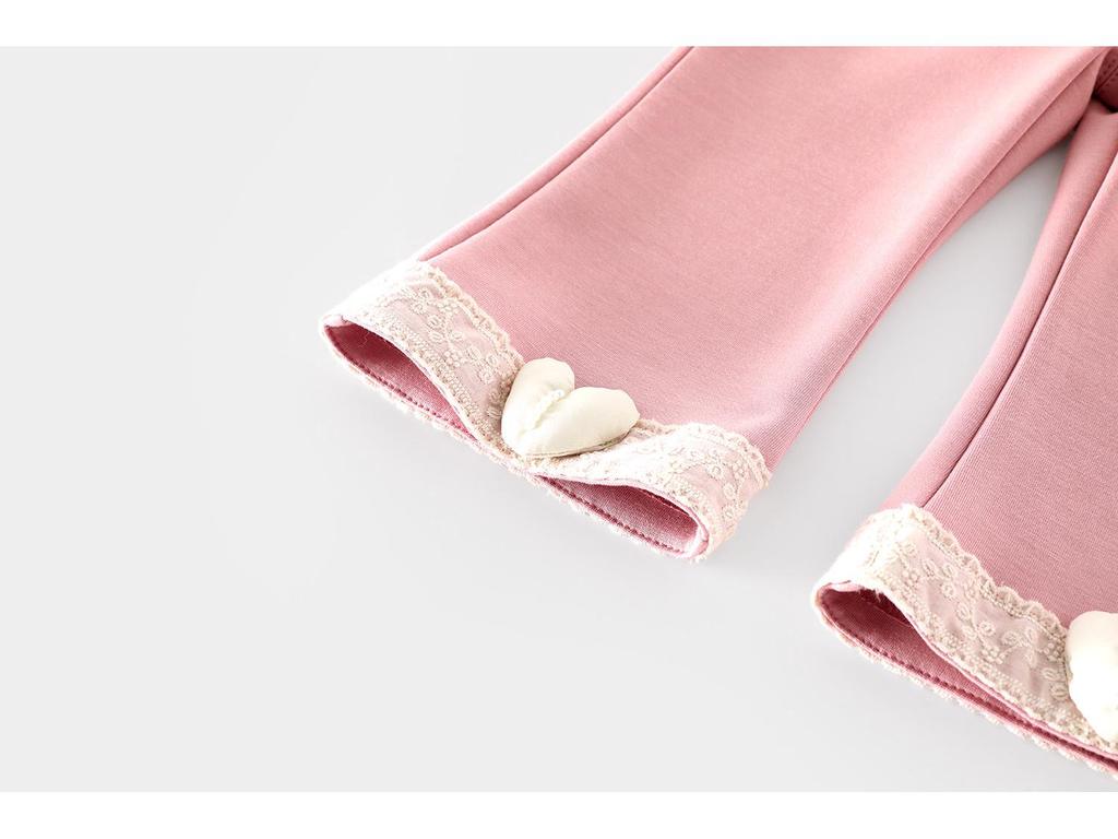 Осенние брюки-клеш для девочек в корейском стиле с дизайном в виде сердечек