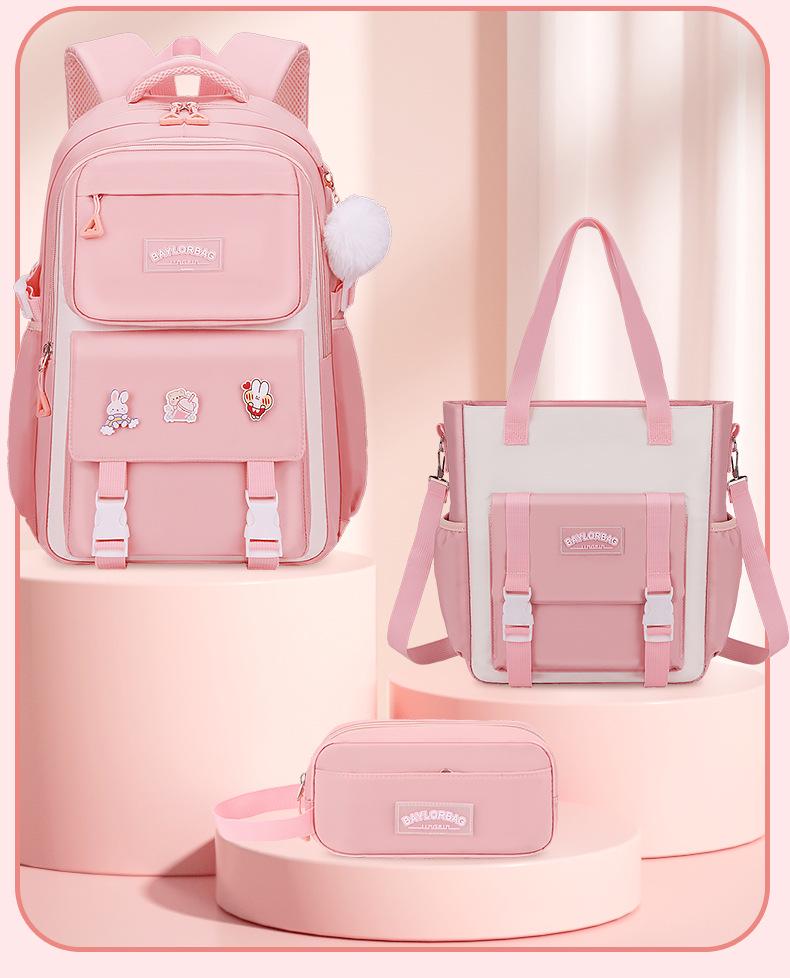 Легкий, водонепроницаемый рюкзак для девочек: Защита позвоночника, большой вместимости, для учеников начальной и средней школы, 3–6 классы.