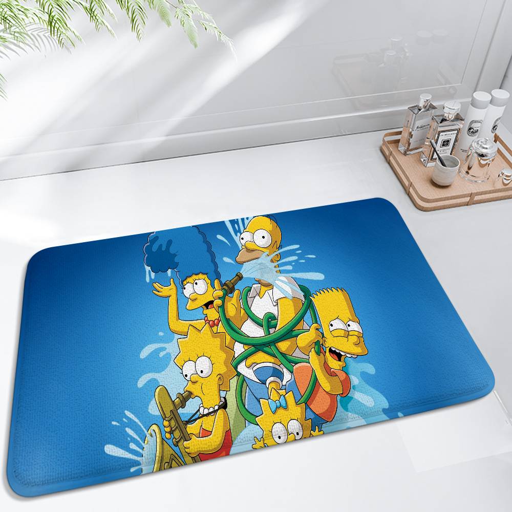 Funny S-Simpsons Floor Mat Bathroom Absorbent Mat Simple Door Dirt-resistant Mat Home Kitchen Mat Foot Mat Entry Mat