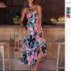 Summer Dress with Neck Hanging and Sleeveless Long Skirt for Women