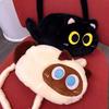 Мягкий плюшевый рюкзак с изображением кота Kawaii Black Cat Plusie Toy Doll Женская модная сумка через плечо Сумки на плечо для детей Школьная сумка для детей Подарок