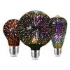 Novelty 3D Fireworks Effect Vintage Edison Lamp E27 110V-220V Holiday Decoration Lights A60 ST64 G80 G95 G125 Christmas Party Home Decor