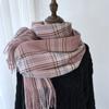Scarf For Women, Autumn And Winter, High-End Feeling, Imitation Cashmere Plaid Tassel Shawl, Student Thick And Warm Scarf