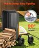VEVOR Garden Dump Cart, 272 kg Poly Dump Cart, Garden Carts Dumps Wagon with 90 degrees Quick-Dumps Mechanism, 180 degrees Swivel Wheels
