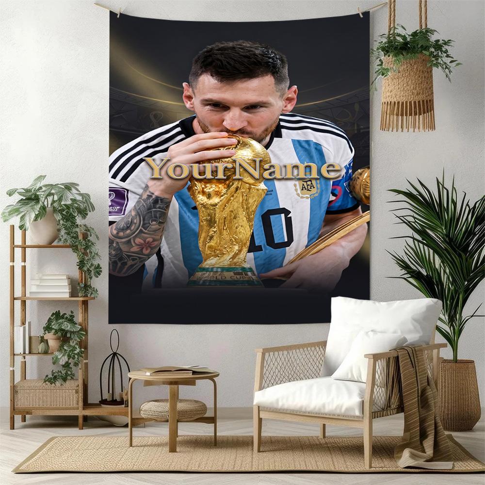 Messi Custom Your Name Wall Decor Tapestry Art For Pet Memorial Birthdaywedding Party Backdrop Family Gift