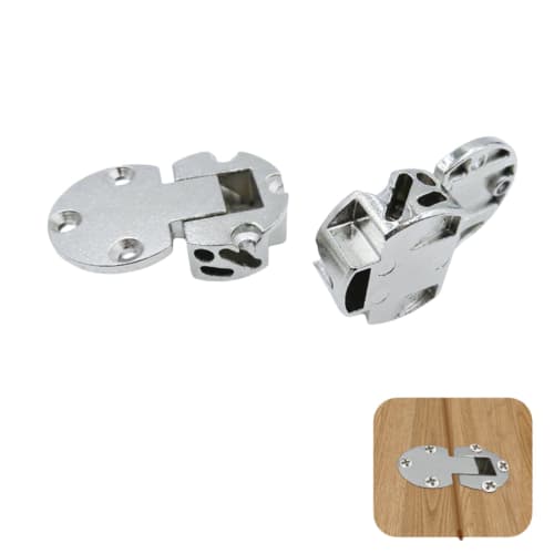 Set of 2 Folding Table Hinges, 90-Degree Fixed, Zinc Alloy, 10kg Weight Capacity, DIY Shelf, Door, Flap Hinges