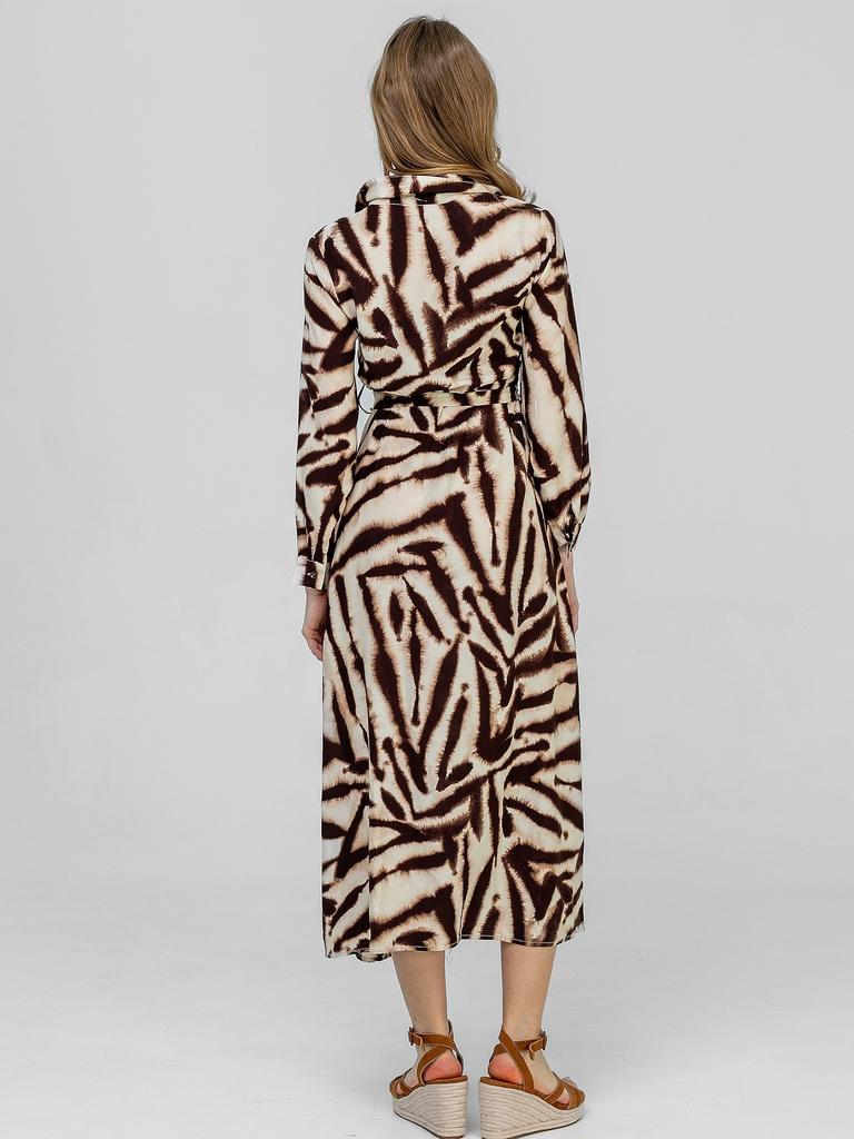 MAXI DRESS WITH LONG SLEEVES AND PRINT