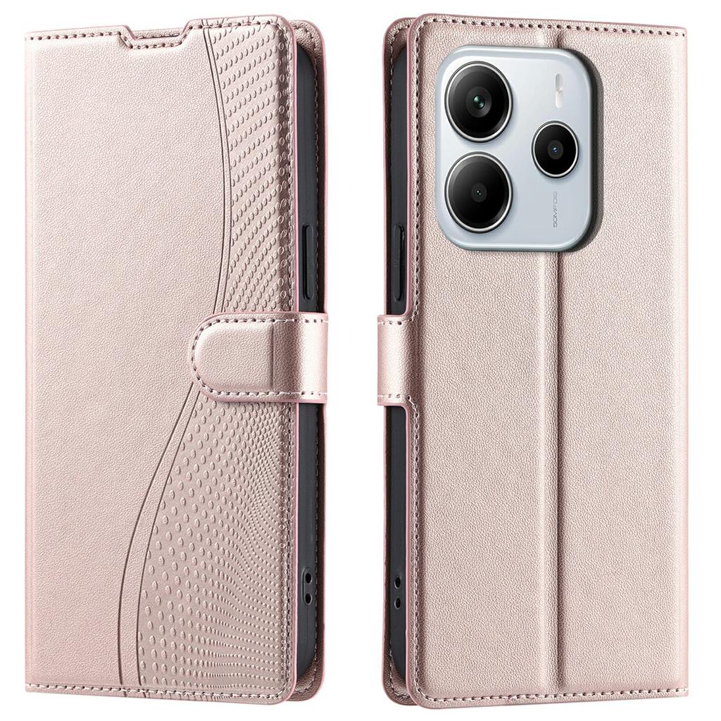 Для Xiaomi Redmi Note 14 4G (163,25 мм) Чехол Точки Тисненая ПУ Кожа Флип Чехол для Телефона со Слотом для Карт,Ремешок