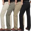 Мужские хлопковые рабочие брюки больших размеров с высокой посадкой - Летние легкие повседневные и формальные брюки прямого кроя для мужчин среднего и пожилого возраста.