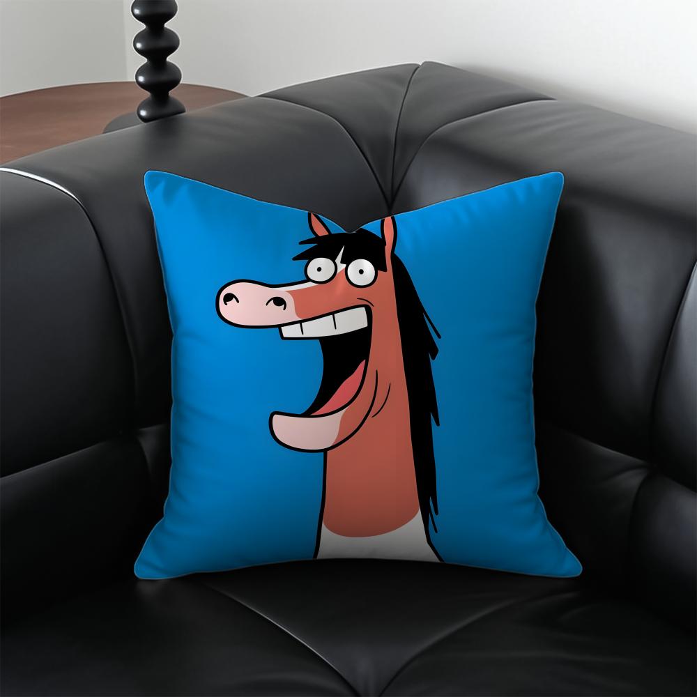 Horse Pillow Animal Decor Cushion Cushion Cover Pillow Case Antidustmite Invisible zipper silky plush cushion