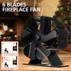 6 Blade Fan Heat Self-Powered Wood Stove Top Burner Fireplace Silent Eco Heater