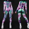 Unisex Cyber Punk 3D Digital Printing Halloween Party Role Play Outfit Women Men Cosplay Costume Carnival Jumpsuit