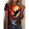 2025 Summer New Women's 3D Digital Printed T-shirt Creative Animal Pattern Round Neck Casual Short Sleeve Loose Fashion Top