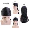 Men Black Bandanas For Hip Hop Rapper Long Tails Soft And Comfortable Silky Durag With Long Tail
