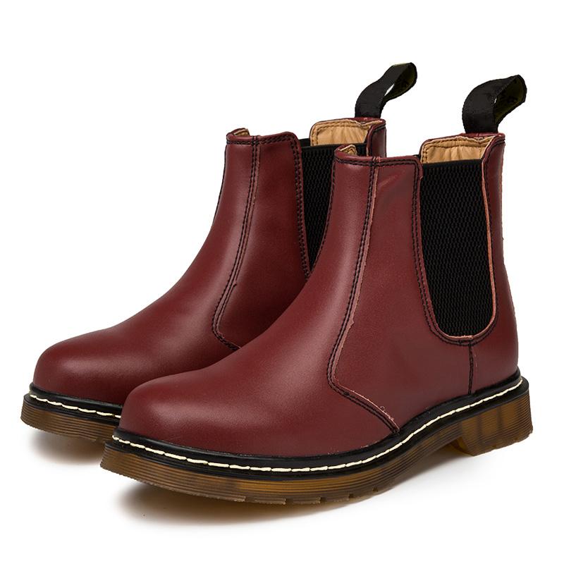 Designer Luxury Unisex Genuine Leather Top Women 46 Ankle Men Chelsea Boots Motorcycle Woman Female for Adult Men