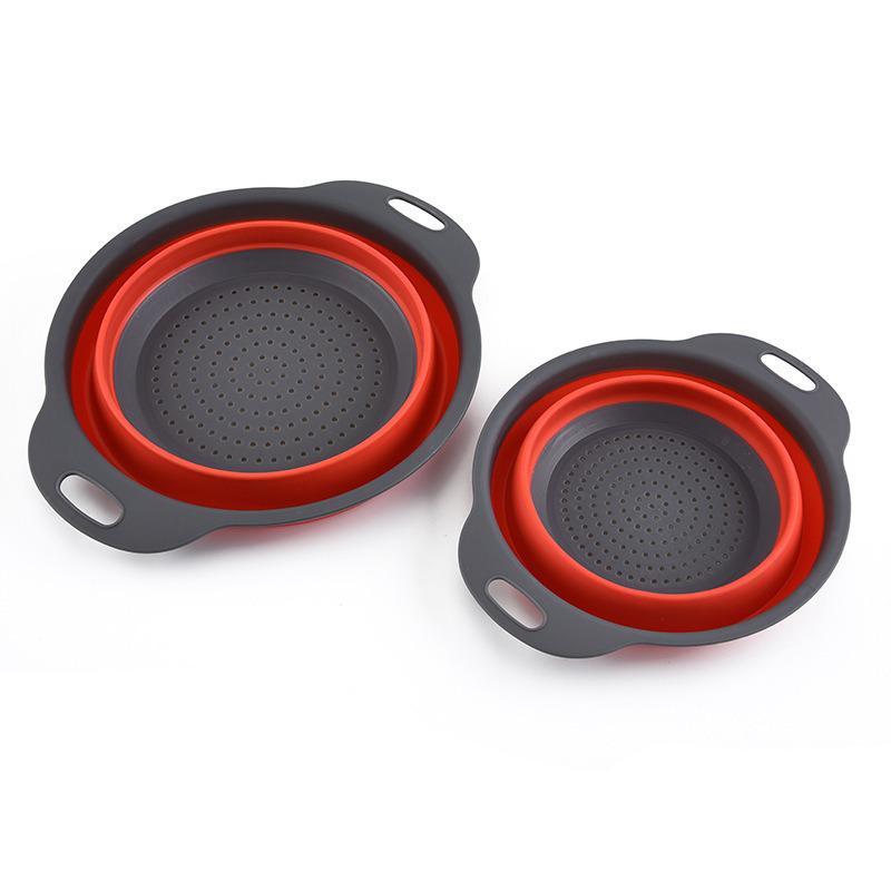 Adjustable Silicone Telescopic Folding Drain Basket for Vegetables