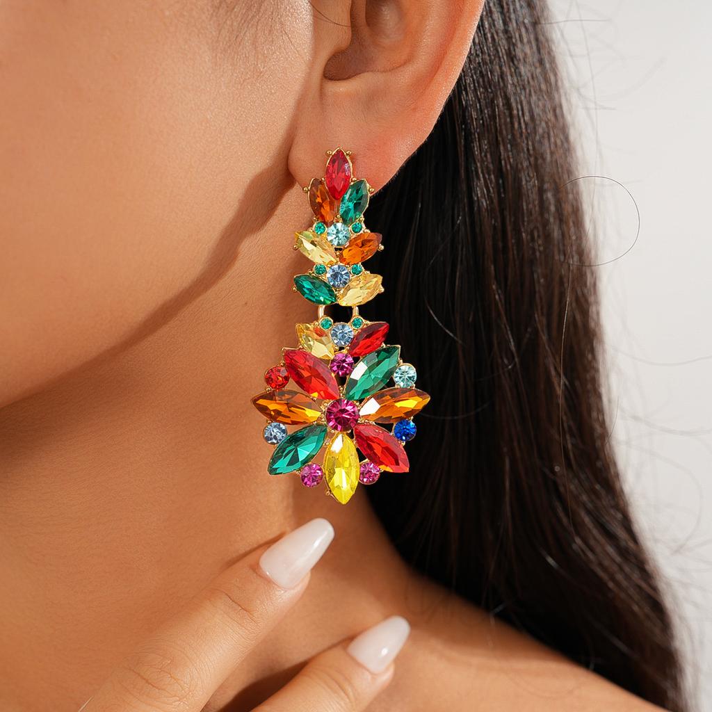 Серьги-гвоздики с лепестком цветка из стекла, окрашенные серебряной иглой, нишевая мода, серьги в придворном стиле